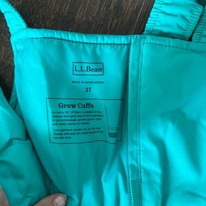 LL Bean 3T teal snow pants.